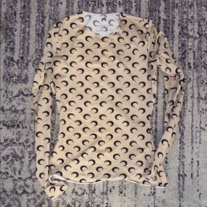 Marine Serre Tan Moon Patterned Top